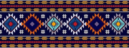 ikat etniska sömlösa mönsterdesign. Aztec tyg matta mandala ornament textil dekorationer tapet. tribal boho infödda etniska kalkon traditionell broderi vektor bakgrund