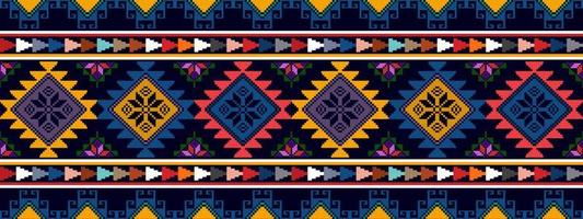 ikat etniska sömlösa mönsterdesign. Aztec tyg matta mandala ornament textil dekorationer tapet. tribal boho infödda etniska kalkon traditionell broderi vektor bakgrund