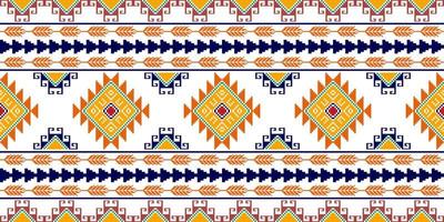 ikat etniska sömlösa mönsterdesign. Aztec tyg matta mandala ornament textil dekorationer tapet. tribal boho infödda etniska kalkon traditionell broderi vektor bakgrund