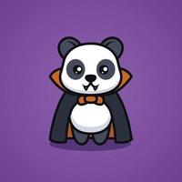söt panda med halloween kostym vektor