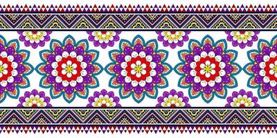 Ikat abstraktes geometrisches Mandala ethnisches nahtloses Musterdesign. aztekischer Stoff Teppich Mandala Ornamente Textildekorationen Tapete. Tribal Boho native Mandalas Truthahn traditioneller Stickvektor vektor