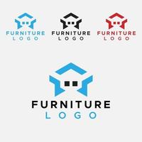 blå och svart färg möbler logotyp.minimal logotyp design. vektor