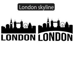 Silhouettenvektorillustration der Skyline der Stadt London vektor