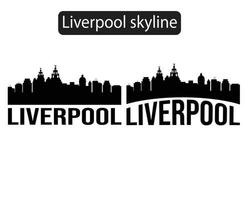 liverpool city skyline silhuett vektorillustration vektor