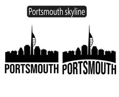 Portsmouth City Skyline Silhouette Vektor Illustration