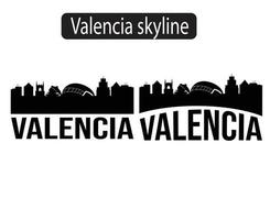 valencia city skyline silhouette vektorillustration vektor
