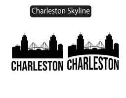 Charleston-Skylineschattenbild-Vektorillustration vektor