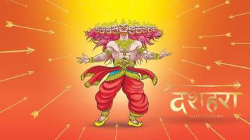 kreativ vektorillustration av lord rama som dödar ravana i glad dussehra navratri affischfestival i Indien. översättning dussehra vektor