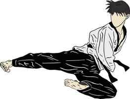 taekwondo vektor kick pose och teknik
