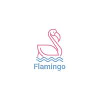 Icon-Logo-Flamingo-Konzept in Strichzeichnungen vektor