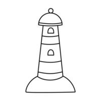 Vektor-Illustration des Leuchtturms auf weißem Hintergrund. vektor