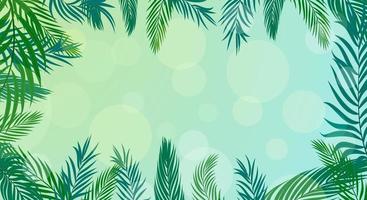 sommar tropisk bakgrund med gröna palmblad vektor