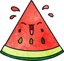 schrullige handgezeichnete Cartoon-Wassermelone vektor