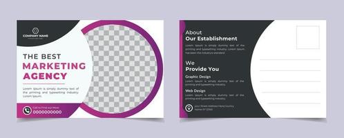 professionell affärsvykort eller eddm-vykortsdesignmall för din företagsbyrå vektor