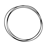 elegant oval blommig ram, gräns siluett i handritad doodle stil isolerad på vit bakgrund. kransdekoration, delikat clipart. vektor illustration