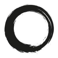 vektor penseldrag cirklar av färg på vit bakgrund. bläck handritad pensel cirkel. logotyp, etikett designelement vektorillustration. svart abstrakt cirkel. ram