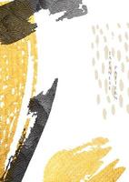 abstrakt konst bakgrund med guld textur vektor. japanska vågmönster och stenelement med penseldrag mallillustration i orientalisk stil. vektor