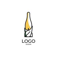 flaska dryck restaurang logotyp vektor