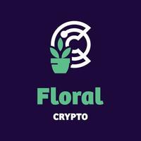 blommig kryptologotyp vektor