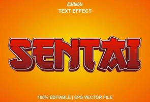 Sentai-Texteffekt mit roter Farbe für Logos, Marken und mehr