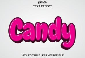 Süßigkeiten-Texteffekt mit rosa Farbe für Logo, Marke und mehr