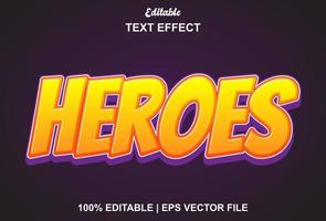 Heldentexteffekt mit oranger Farbe für Marke, Logo und mehr. vektor