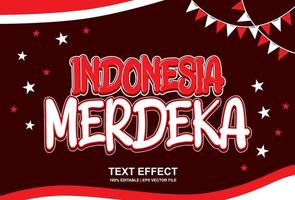 indonesische unabhängigkeitstexteffekte für logovorlagen, marken und mehr.
