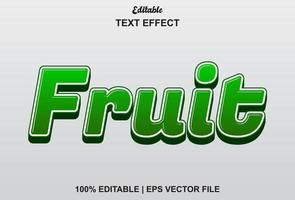 Fruchttexteffekt mit grüner Farbe für Logo, Marke und mehr. vektor