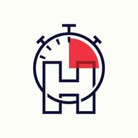 Geschwindigkeitsalphabet h-Logo vektor