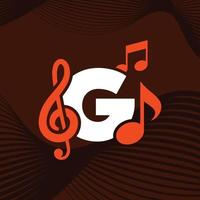 musikalfabetet g logotyp vektor