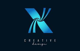 kreatives buchstabe x-logo mit führenden linien und straßenkonzeptdesign. Buchstabe x mit geometrischem Design. vektor