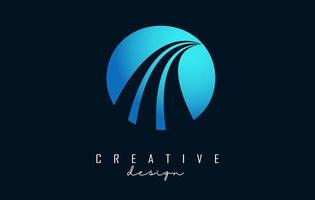 kreatives buchstabe-o-logo mit führenden linien und straßenkonzeptdesign. Buchstabe o mit geometrischem Design. vektor