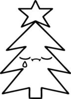Strichzeichnung Cartoon Weihnachtsbaum vektor
