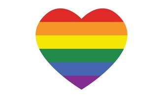 stolthet med en hjärtform, regnbågsfärg. lgbt pride symbol koncept vektor