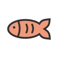 Haustier Fisch i Symbol für gefüllte Linie vektor