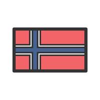 Norwegen gefülltes Liniensymbol vektor