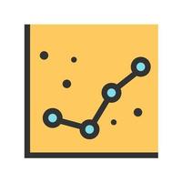 Symbol für gefüllte Linien mit gepunkteten Diagrammen vektor