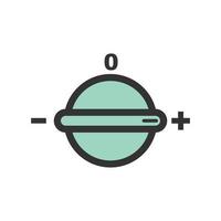 Symbol für gefüllte Linie des Temperaturreglers vektor