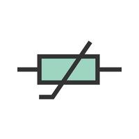 Thermistor gefülltes Liniensymbol vektor