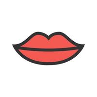 Lippen gefülltes Liniensymbol vektor
