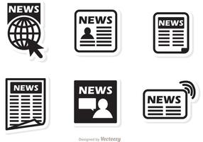 Schwarze Icons News Vector