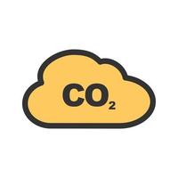 Symbol für mit Kohlendioxidgas gefüllte Linie vektor