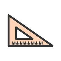 Symbol für gefüllte Linie mit Dreieckslineal vektor