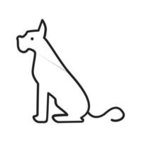 Symbol für gefüllte Linie mit Hund vektor