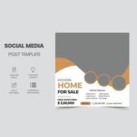 fastigheter inläggsmall för sociala medier, redigerbara inläggsmall banners för sociala medier vektor