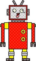 Comic-Stil Cartoon verrückter Roboter vektor