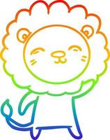 regnbågsgradient linjeteckning tecknade lejon vektor