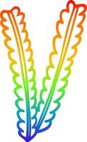 Regenbogen-Gradientenlinie, die Cartoon-Weizenstränge zeichnet vektor