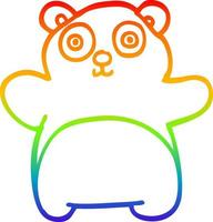 Regenbogen-Gradientenlinie Zeichnung Cartoon-Teddybär vektor