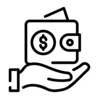 Laden Sie das Premium-Line-Symbol der Geldtasche herunter vektor